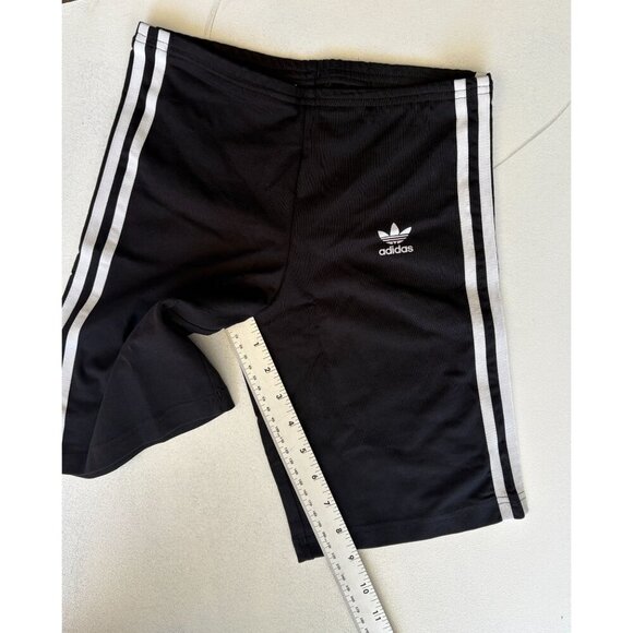 Adidas Originals Black Cycling Shorts L 13-14Y Kids Girls With White Stripes Log - Picture 5 of 6